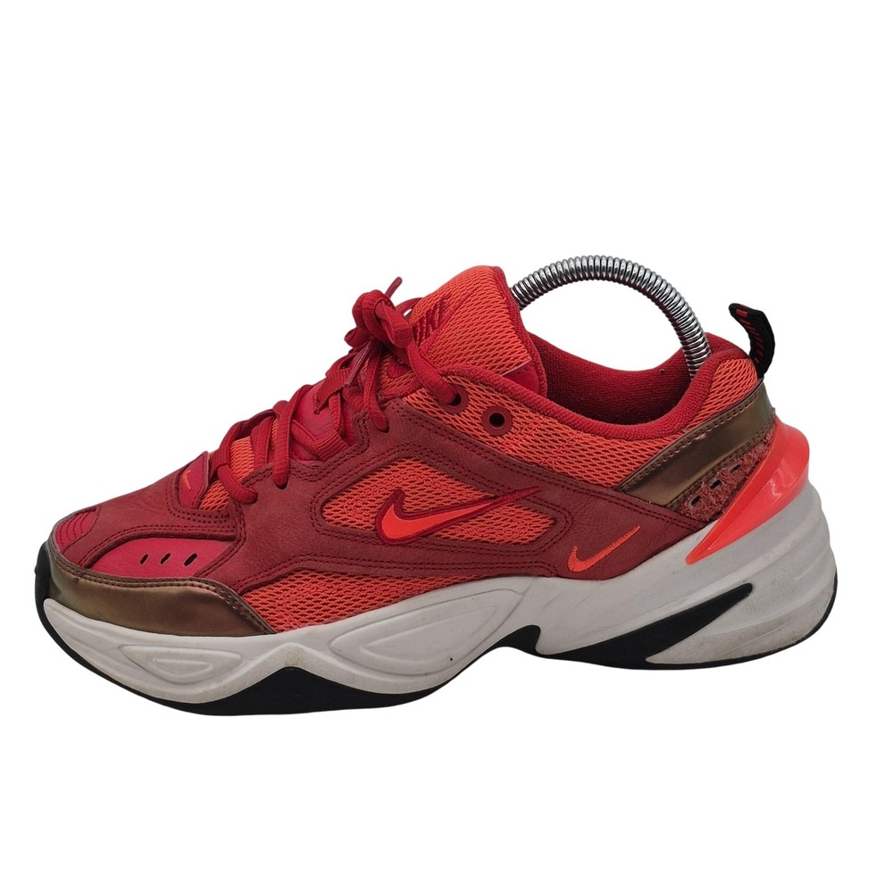 Nike M2K Tekno Shoes Womens Size 8.5 Red Mesh Chunky Casual Sneakers‎ AV7030-600